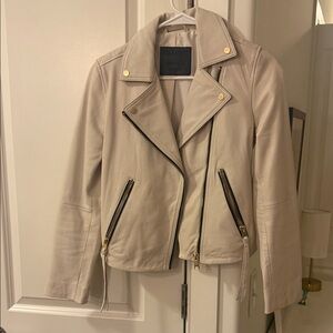 All Saints Off-White Leather Jacket women’s size 4. Excellent condition!